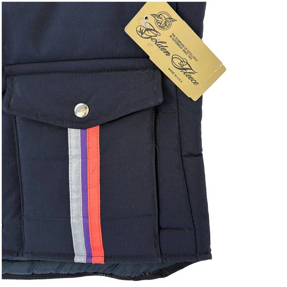 NWT VTG 70s 80s Stan Herman Golden Fleece FedEx Vest USA Made Navy Mens XXS - Picture 4 of 9